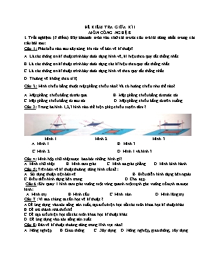 Đề kiểm tra giữa kì I môn Công nghệ Lớp 8